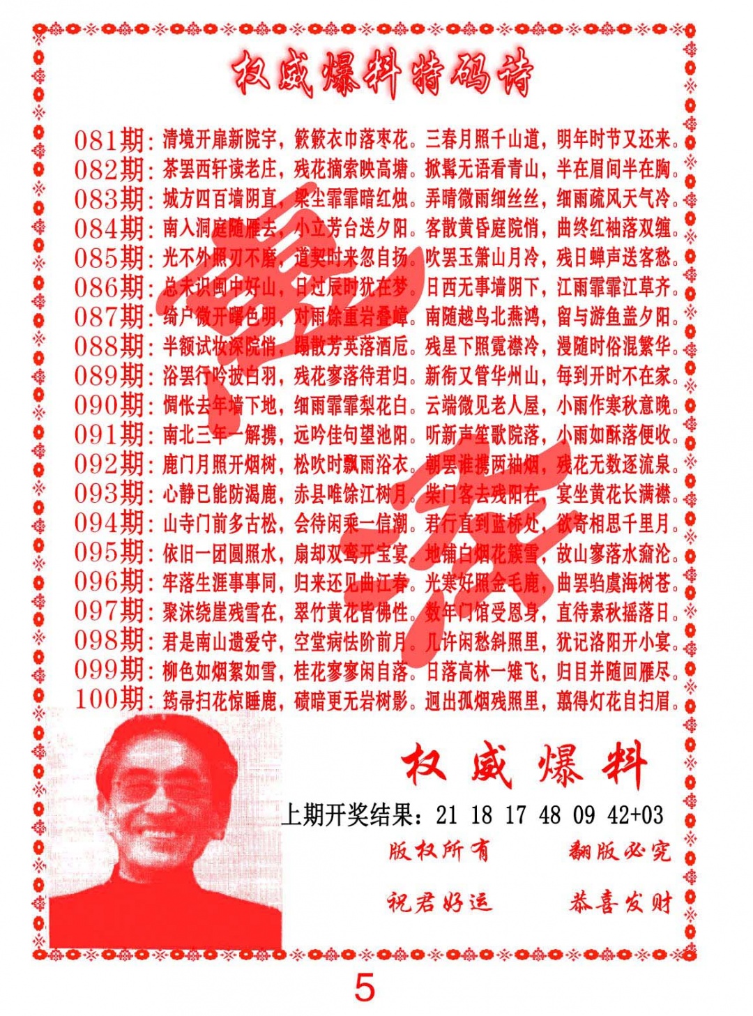 081期权威爆料特码诗[图]